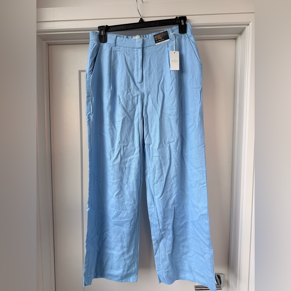 Abercrombie & Fitch Light Blue Linen Pants